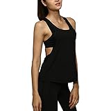 Damen Sporttop Yoga Tank Top Ringerrücken Oberteil Laufen Fitness Funktions Shirt, Yoga Gym Basic Tank Tops Racerback Sport Oberteile Running Tank Tops(Schwarz, M, 38)