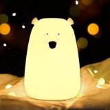 Nachtlicht Kinder, 7 Farbwechsel LED Tragbare Touch Baby Lampe, USB aufladbar Silikon Tier Nachtlicht für Kinder Kindergarten Kleinkind Mädchen Geburtstags Geschenk zimmer Dek