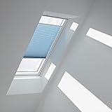 VELUX Original Plissee (FHL), Silberne Seitenschienen, UK31, U31, 831, Denim/FHL U31 1286S