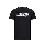Mercedes Benz AMG Petronas F1 Herren Lewis Hamilton #44 T-Shirt Schwarz/Weiß (S, Schwarz)