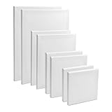 TIMESETL Keilrahmen Akademie 8er Leinwand Set, Kanevas Keilrahmen Keil Rahmen bespannt mit Baumwolle Leinwand - 15x15cm 20x20cm 24x30cm 30x40cm weiß Leinwände zum B