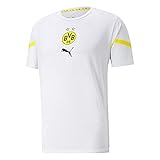 PUMA 2021-2022 Borussia Dortmund Pre Match Football Soccer T-Shirt Trikot (White)