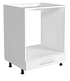 KUNSTMANN KÜCHEN KÜCHENSCHRANK HÄNGESCHRANK UNTERSCHRANK EINBAUKÜCHE KÜCHENZEILEN (Herdumbauschrank 60 cm, White Gloss)