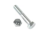 2 Stk DIN 960 Sechskantschraube M12x1,25x70 Feingewinde mit Schaft - Stahl verzink