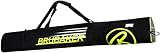 BRUBAKER Skitasche Carver Champion Schwarz Neon Gelb - Gepolsterter Skisack für 1 Paar Ski und Stöcke - Reißfester Ski Bag 190 x 34 x 34