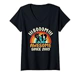 Damen Boy Boom tupfen! Fantastisch seit 2009 - 13. Geburtstag T-Shirt mit V