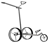 tour-made RT-210 3-Rad Edelstahl Golf Push Trolley Pushtrolley Golftrolley zerlegbar - Qualität vom Deutschen Fachhändler (HC3X-silber-silber)