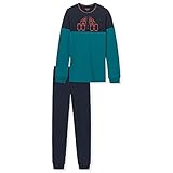 Schiesser Jungen Langer Schlafanzug-Organic Cotton Pyjamaset, Graumelange 2, 164