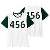Oberteile Damen Tshirt Squid Game Streetwear Sportshirt Kurzarm Sport Oberteile Sweatshirt Rundhals Teenager Mädchen Top Number Sportswear T-S