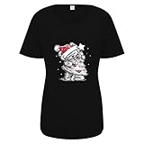 Overdose Damen Mode Loose T Shirts Casual Hemd Loose Oberteile Weihnachtsdruck Xmas Blusen Rundhals T-Shirts Kurzarm Tops Pullover Tunika Tee Merry C