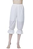 BEAUTELICATE Bloomers Pumphose Damen Baumwolle Pettipants Rüschenhose Für Steampunk Viktorianisches Renaissance Karneval Kostüm Elfenb