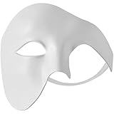 dressforfun 900885 Venezianische Maske für Herren, einfarbige Augenmaske Phantom, Hälfte Gesicht Maskerade für Ball Party Oper Fasching Kostüm Halloween - Diverse Farben - (weiß | Nr. 303540)