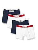 Levi's Mens Men's Solid Basic Boxers (4 Pack) Boxer Shorts, White/Navy, XL