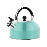 Flötenkessel Induktion Edelstahl Wasserkocher Mit Hitzebeständigem Griff, Moderne Wasserkessel Für Tee Kaffee, Pfeifkessel Für Induktionsherd Gasherd Holzöfen Gas Camping, 2.1L