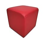 Rotes Echtleder Hocker viele Größen Echtleder Sitzhocker Rindsleder Sitzwürfel Fußhocker Polsterhocker Echt Leder Puff Leder MDR Red (40 x 40 x H-45 cm)