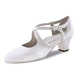 Werner Kern Damen Tanzschuhe/Brautschuhe/Ballschuhe Gala 4.5 - Satin Weiß - 4,5 cm - Rauledersohle [UK 4]