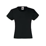 Fruit of the Loom - Girls Value Weight T 128,Black