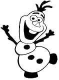 lustiger Olaf Schneemann Auto Aufkleber Motorrad Sticker Laptop Aufkleber Sticker Kinderzimmer Wand Tattoo Vinyl Grafik Motiv (Schwarz)
