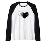 Herz Design Musik T-shirt schwarz Shirt Frau Mann Tshirt Rag