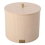 HJHJ abfalleimer Runder Mini-Tisch-Mülleimer mit Deckel, Müll Container Bin aus Holzwalzbalket for Eitelkeit/Desktop/Tabletop/Couchtisch-3Colors Mülleimer Abfalltonne (Color : White Oak)