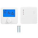 Deror Digital LCD RF Wireless Heizungsthermostat Temperaturregler für wandhängende B