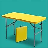 Tragbar Klapptisch Klapptisch Outdoor Portable Stall Stall Tisch Home Einfache Rechteckige Lerntisch und Stuhl Esstisch Lange Tabelle für Outdoor Cookouts ( Farbe : Yellow , Size : 120x74x60cm )