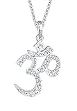 Elli Halskette Damen Om Schriftzeichen mit Kristalle in 925 Sterling Silb