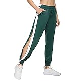 Jogginghose Damen Sweatpants Gym High Waist Lässige Loose Fit Sweathose Sporthose Damen Leichte Bequeme Freizeithose Laufhosen mit Taschen Tainingshose Sporthose Yogahose Street (Grün, L)