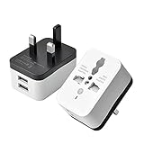 Weltweiter Universal-Netzadapter 2. USB Reiseadapter International World Travel-Laden AC. Power Converter-Stecker-Adapter-Sockel Universal zu EU UK US. Einfacher Tragen Reisestecker fü