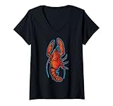 Damen Love Lobster Big Red Hummer T-Shirt mit Hummer Tee T-Shirt mit V