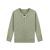 Erwachsene Eren Jäger Cosplay Shirt Armeegrün T-Shirt für Halloween (M, Langarm T-Shirt)