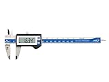 HELIOS-PREISSER 1326417 Digitaler Taschenmessschieber IP67 mit eckigem Tiefenmaß, 150 x 40