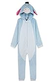 Disney I-Aah Eeyore Jumpsuit Kinder, Einteiler Onesie Kinder Mädchen und Jungen 2-14 Jahre, Fleece Overall Kostüm mit 3D Kapuze, Geschenke für Kinder und Mädchen (Blau, 13-14 Jahre)