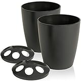 Hausfelder Zahnputzbecher 2er Set Zahnbürstenhalter - bruchsicher - Zahnbürstenbecher Zahnbecher aus Kunststoff BPA-frei (2 X, SpaceBlack)