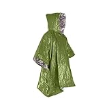 WangYangg Regenmantel Poncho mit Kapuze Notfall-Regenmantel Notfall-Überlebens-Ponch wasserdicht leicht Überlebensausrüstung Warmer Aluminiumfolien-Poncho Reflektierend regenp
