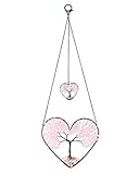 CrystalTears Lebensbaum Dekoration Bronze Handgefertigt Wire Wrap herzförmige Baum des Lebens Wandbehang Ornament Deko Wohnzimmer Fensterdekoration/R