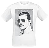 Queen Freddie Mercury - Sunglasses Männer T-Shirt weiß L 100% Baumwolle Band-Merch, B