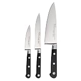 ProCook Professional X50 Chef – 3-teiliges Messerset – Küchenmesser mit scharfen Edelstahlklingen zum Schälen und Hacken von Obst, Gemüse, Fleisch, B