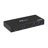 Portta HDMI Switch 4K@60HZ 4x1 Umschalter mit Audio Extraktor Toslink SPDIF Optical Coaxial Stereo & ARC, Splitter HDMI Switch 4 In x 1 Out mit Fernbedienung HDCP2.2 HDR 4Kx2K PS3/PS4/X-Box DVD HDTV