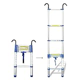 2M-8M Teleskopleiter Aluminium-Verlängerungsleiter & Loft-Dachhaken-Kit Teleskopleiter Faltbare Tragfähigkeit Max. Traglast 150kg / 330lb (Größe: 2M) Teleskop