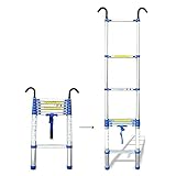 2M-8M Teleskopleiter Aluminium-Verlängerungsleiter & Loft-Dachhaken-Kit Teleskopleiter Faltbare Tragfähigkeit Max. Traglast 150kg / 330lb (Größe: 2M) Teleskop