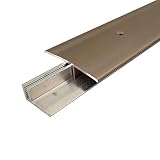 ufitec® Profi Smart Profilsystem für Vinylböden - geeignet für Belagshöhen von 5-9 mm - ALU eloxiert (Dehnungsfugenprofil 45 mm breit | Länge: 90 cm, Bronze Hell)