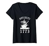 Damen Party wie es ist 1773 Boston Tea Lustig Politisch T-Shirt mit V