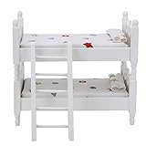 1:12 Puppenhaus Holz Etagenbett Mini Puppenhaus Etagenbett Miniatur Möbel Szene Modell Requisiten Zubehör(Geometrisches Muster)