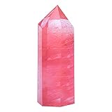 MAIKUI Ornamente aus Kristallsteinen-Natürlicher Fluorit-Quarz-Kristall Healing Jade Crystal Hexagonal Bar Point, Statuen Lebensecht Desktop Sammelbare Dekoration（3.5-4.5cm）