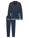 Schiesser Herren Sleep + Lounge Hausanzug Pyjamaset, Blau (Dunkelblau 803), XX-Large/XXX-Larg