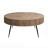Fengshop Beistelltisch Minimalismus-Weinlese-handgefertigter runder Akzent-Tisch, 31,5 Zoll mit gespielten Metallbeinen Beistelltisch/Couchtisch/Tisch/
