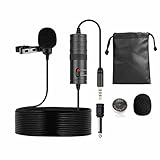LOKOER Mikrofon Lavalier Audio Video Aufnahme Mikrofon Ansteckmikrofon Fit for iPhone PC DSLR Kamera Mikrofon Live-Interview