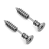 LEEQ 2pcs Frauen Männer Punk Edelstahl Schraube Ohrstecker Ohrringe Schmuck Silber（）