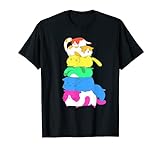 Schnurrbart Regenbogen LGBT Katzenstapel Lustige Katze T-S